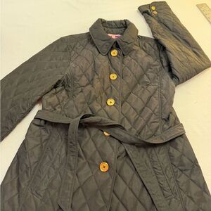 Lilly Pulitzer Women’s Black Quilted Gold Button Jacket Size Large